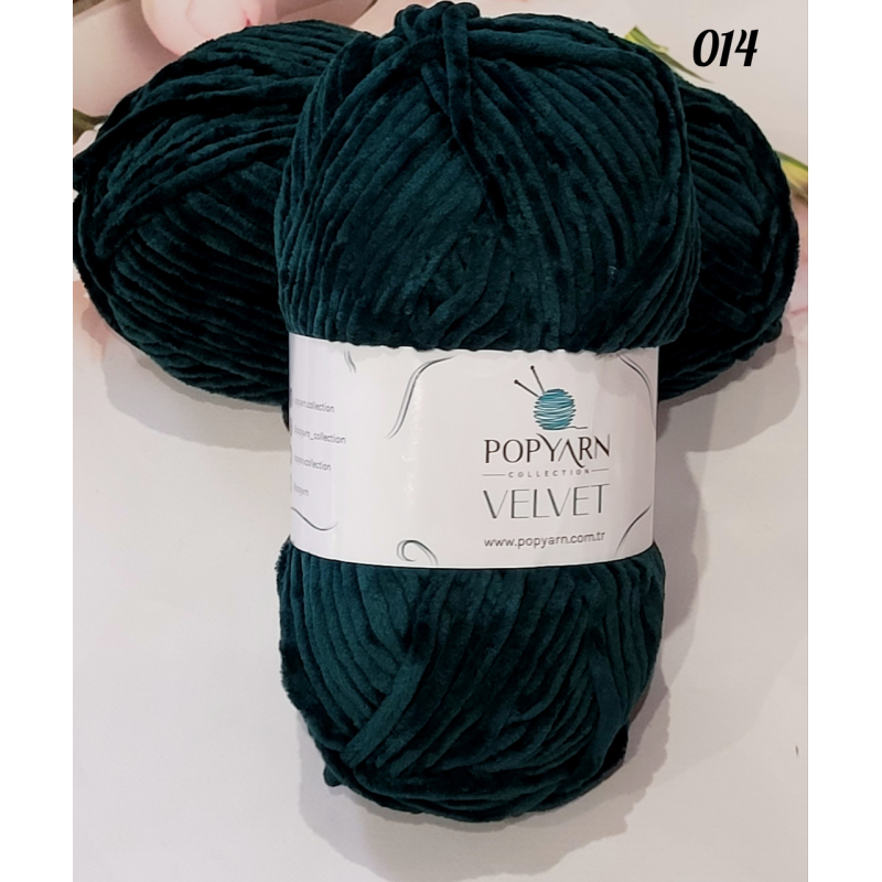 Пряжа Popyarn Velvet 014 темно-зелений