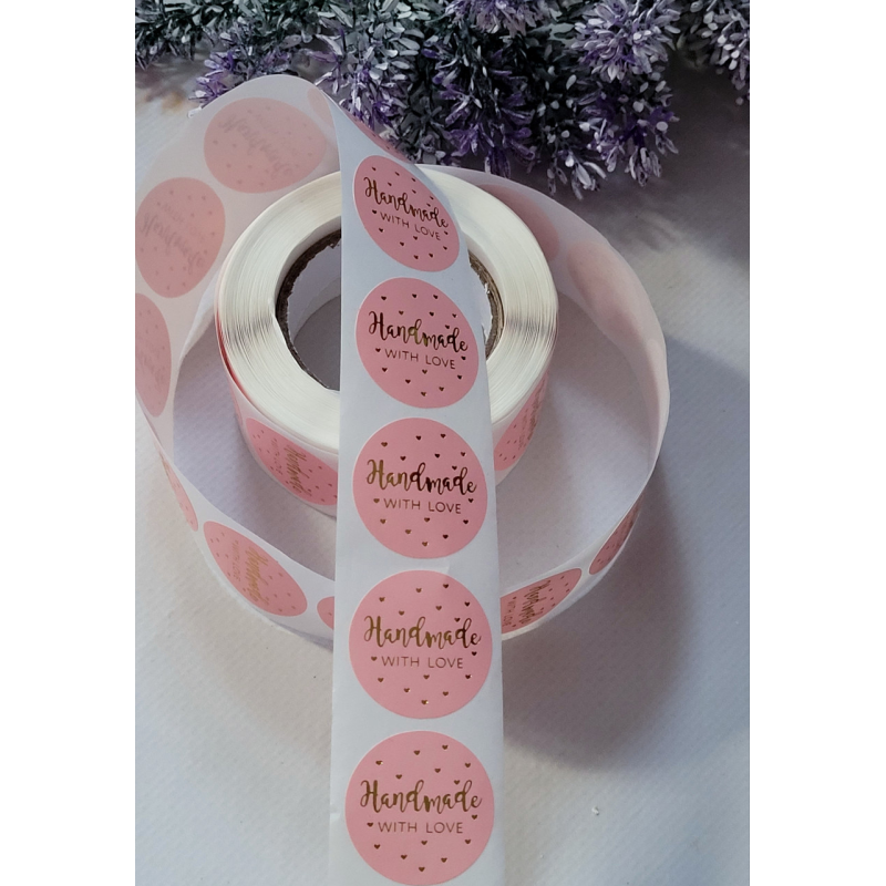 Наклейки в рулоні Hand made with love Наклейки в рулоні Hand made with love