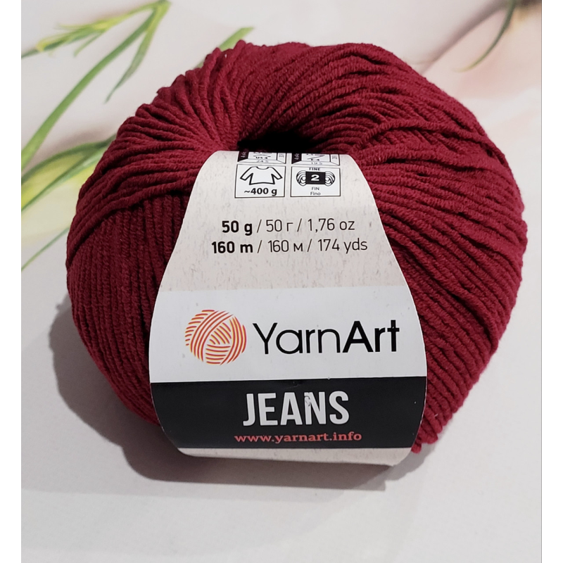 YarnArt Jeans 66 бордовий
