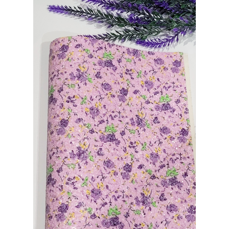 Екошкіра 20×15см Квіти рожевий