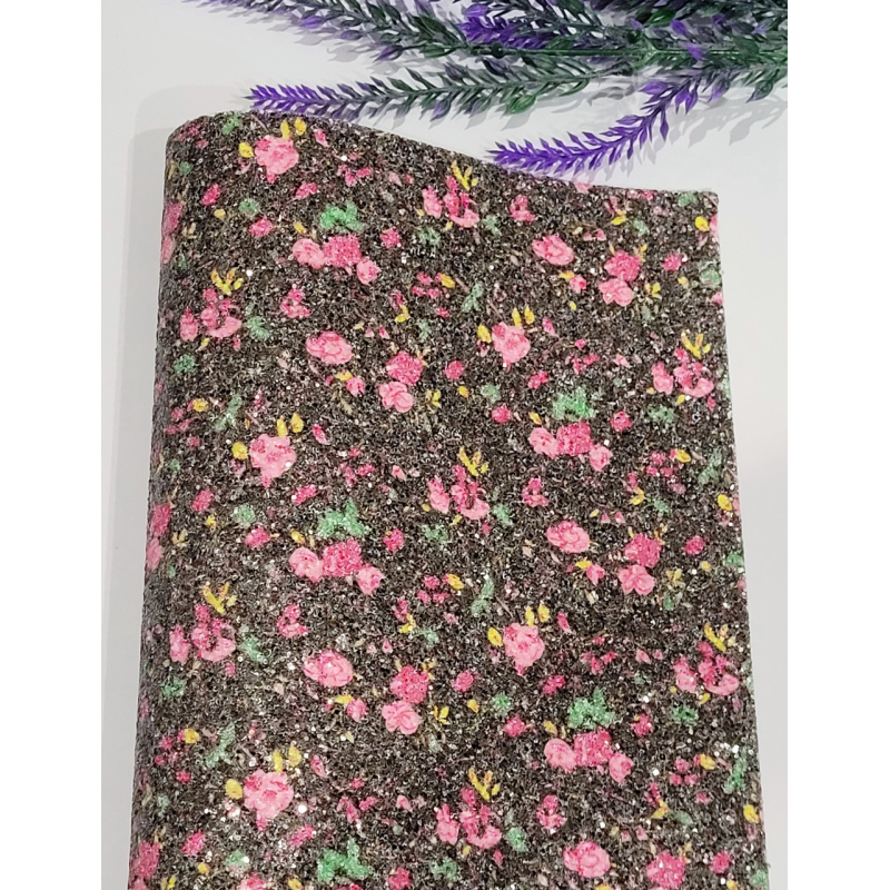 Екошкіра 20×15см Квіти чорний