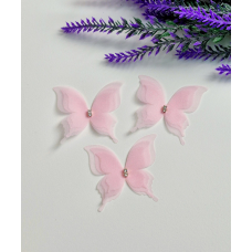 Шифоний тришаровий метелик рожевий