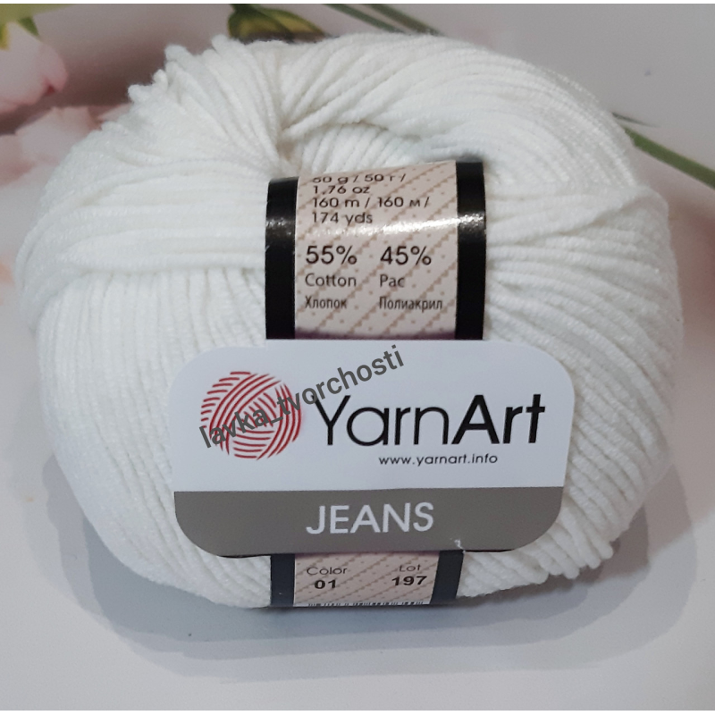 YarnArt Jeans №01-білий YarnArt Jeans №01-білий